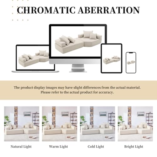 103.5'' Lightweight Module Combination Style Sofa Set,Modern Oversized Sectional Foam Sofa,futon Sleeper Couch Bed,4 Seat,No Wooden Frame,for Living Room,Gray