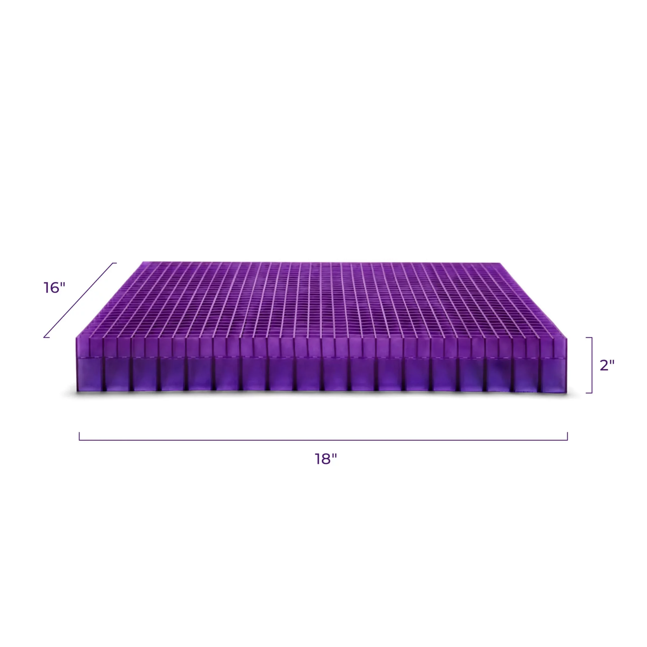 Purple Double Seat Cushion 18" x 16", Pressure Reducing GelFlex Grid, Ideal for Soft or Hard Seats