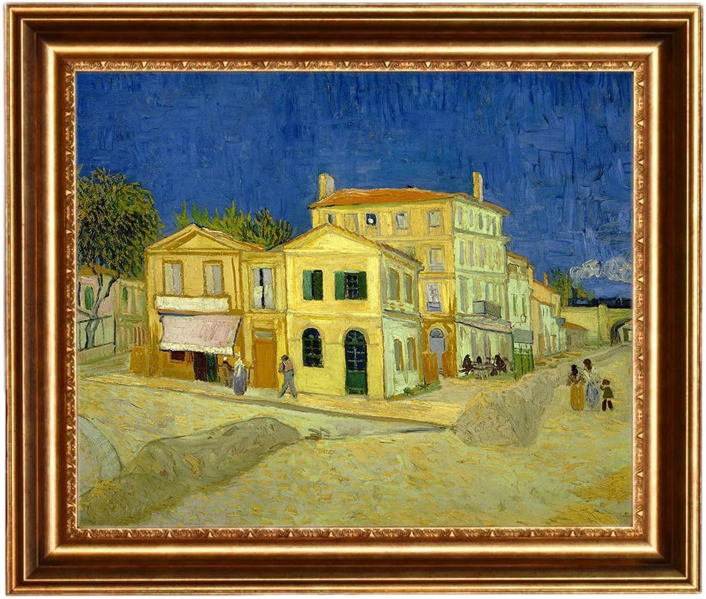 Eliteart - Starry Night Over The Rhone by Vincent Van Gogh Giclee Art Canvas Prints- Framed Size:27 3/5 x34 3/5