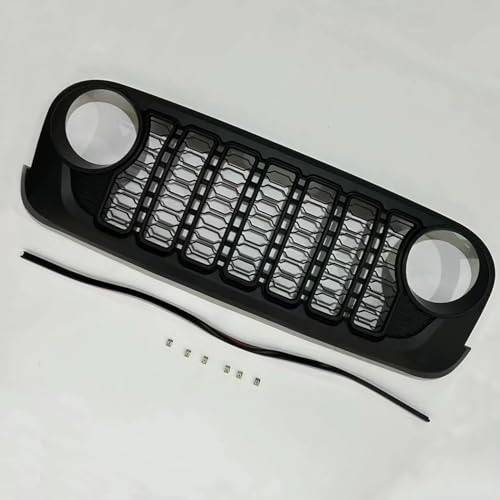 HIGH FLYING 20th Anniversary Style Front Grille Grid Grill Guard With Camera Hole for Jeep Wrangler JL 2018-2024 Gladiator ABS Blackout (No Camera Hole)