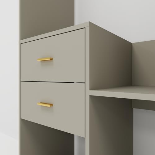 Wooden Closet System Wardrobe: Walk-in Closet Systems Wall Mount Closet with 4 Drawers and Shelves Clothes Storage Closet with 2 Hanging Rods 63"W x 15.7"D x 70.8"H