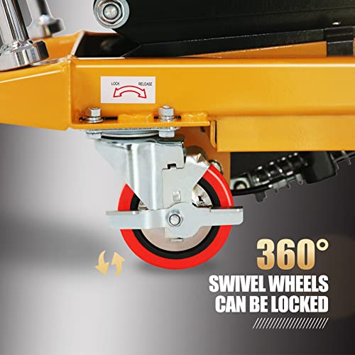 Double Scissor Hydraulic Mobile Lift Table Multi-Function Platform Cart 59" Lifting Height 1760lbs Capacity Suitable for Handling Work