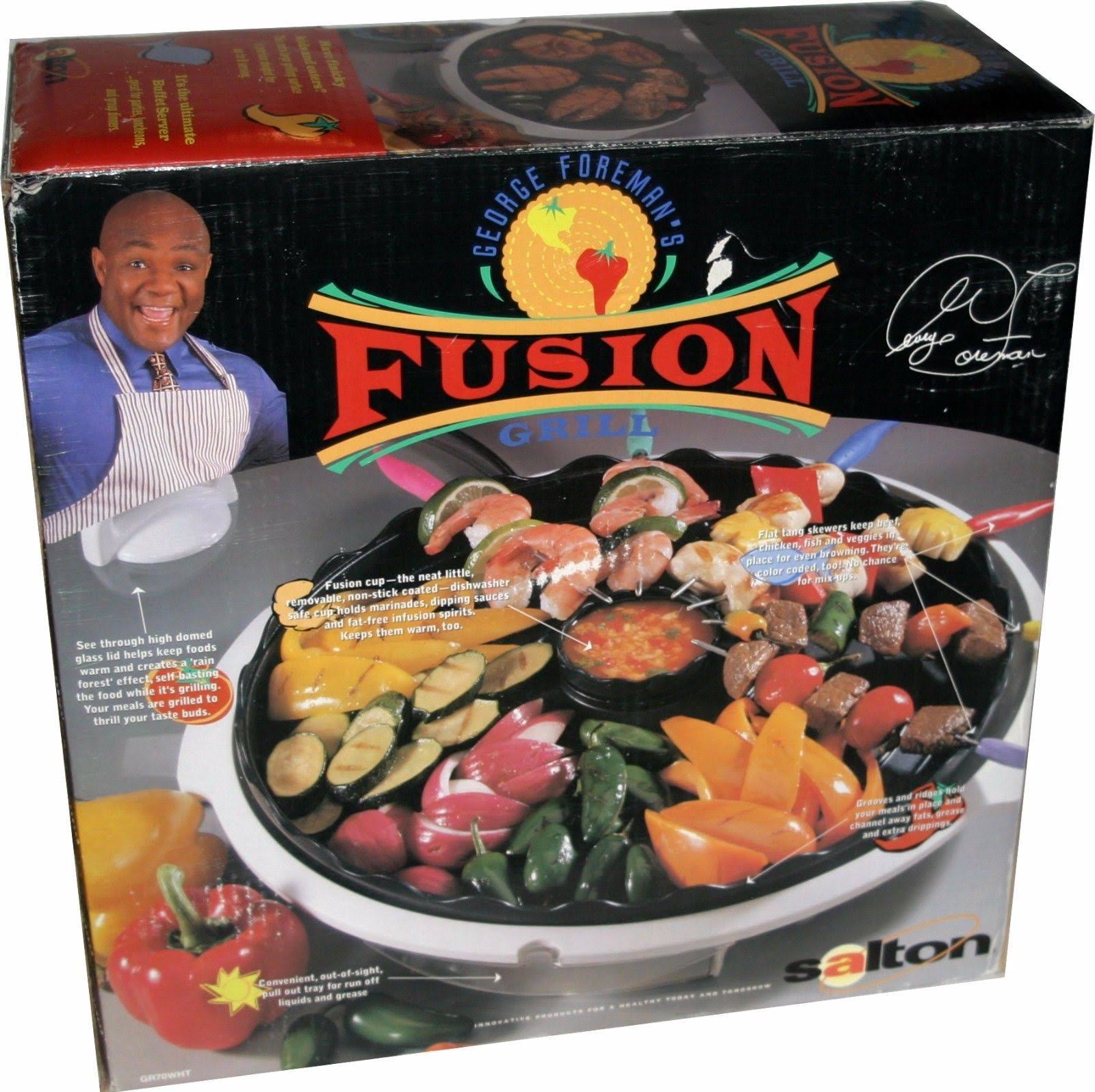 George Foreman Fusion Indoor Grill by Salton Counter Top Gr70 GR70WHT