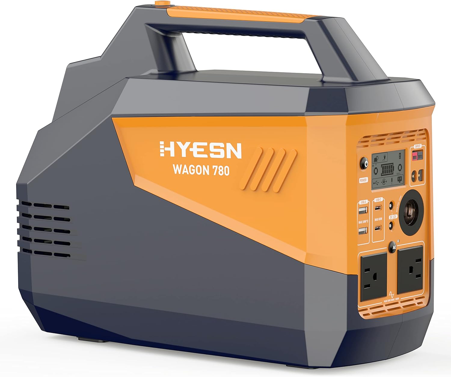 HYESN Portable Power Station 500W Outdoor Solar Generators 618Wh Backup Lithium Battery Power Multiple Devices, Peak 2500W Pure Sine Wave 110V AC Outlet for CPAP Camping Adventure Emergency