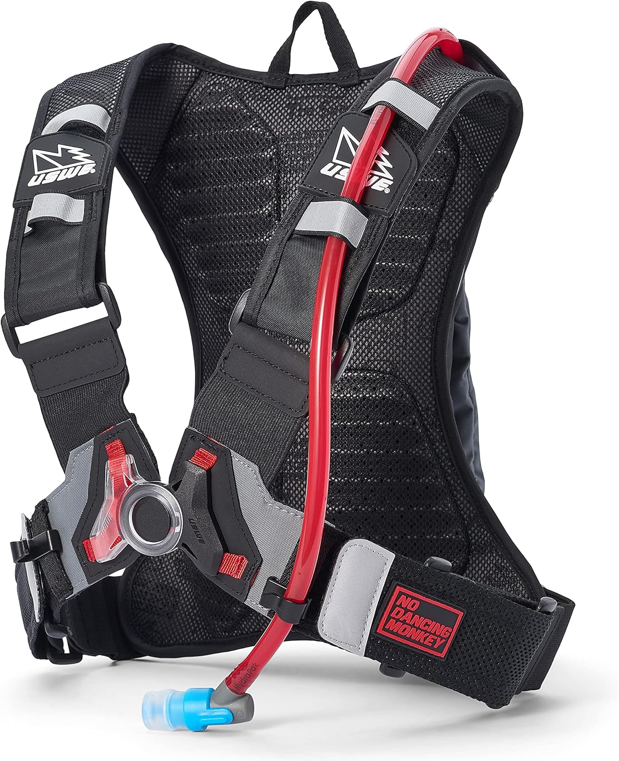 USWE Moto Hydro 3L Hydration Pack with 2.0L/ 70oz Water Bladder, a High End, Bounce Free Backpack for Enduro and Off-Road Motorcycle, Black Grey