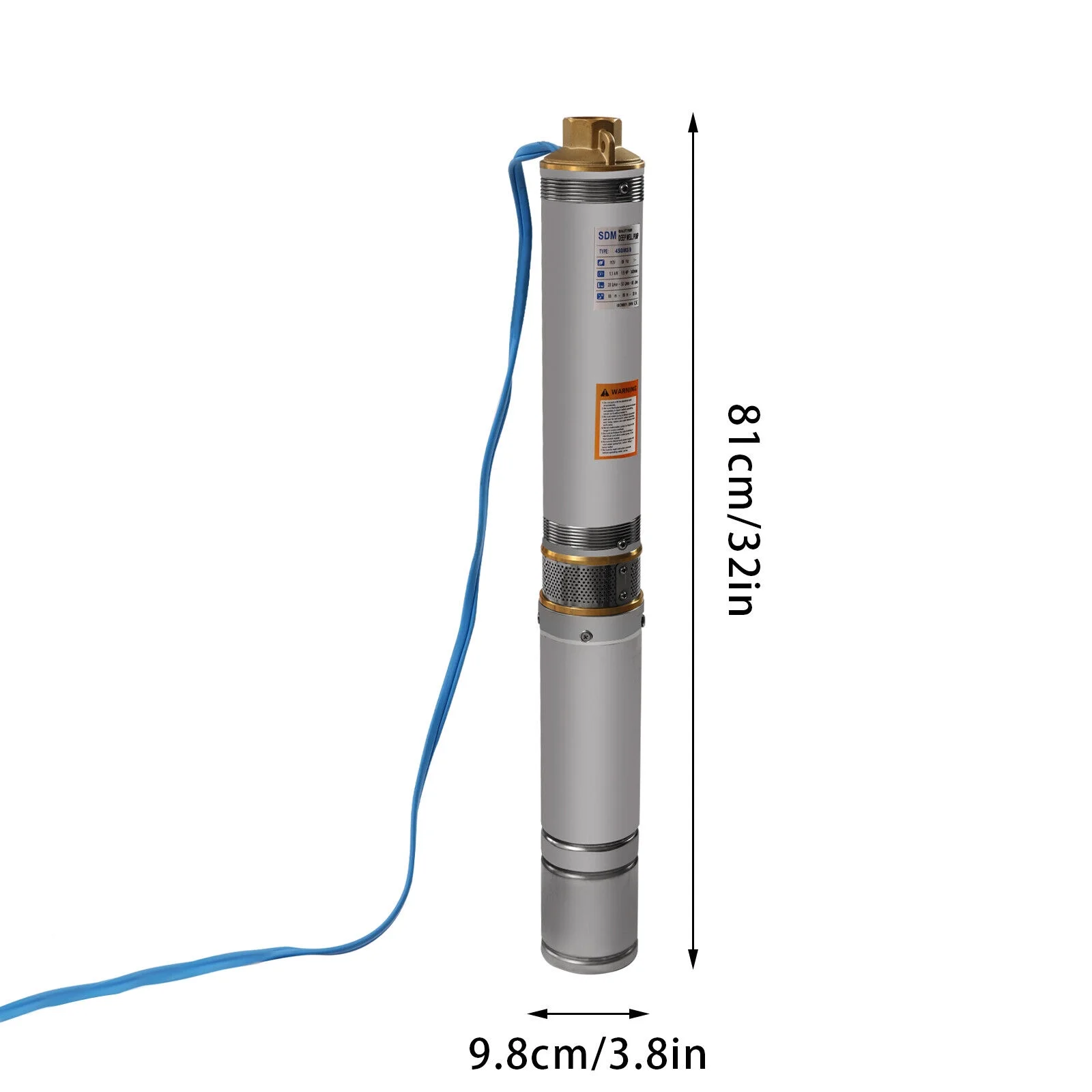 FETCOI 1.5HP Deep Well Pump Submersible Well Pump 24GPM 110V Pump - Stainless Steel
