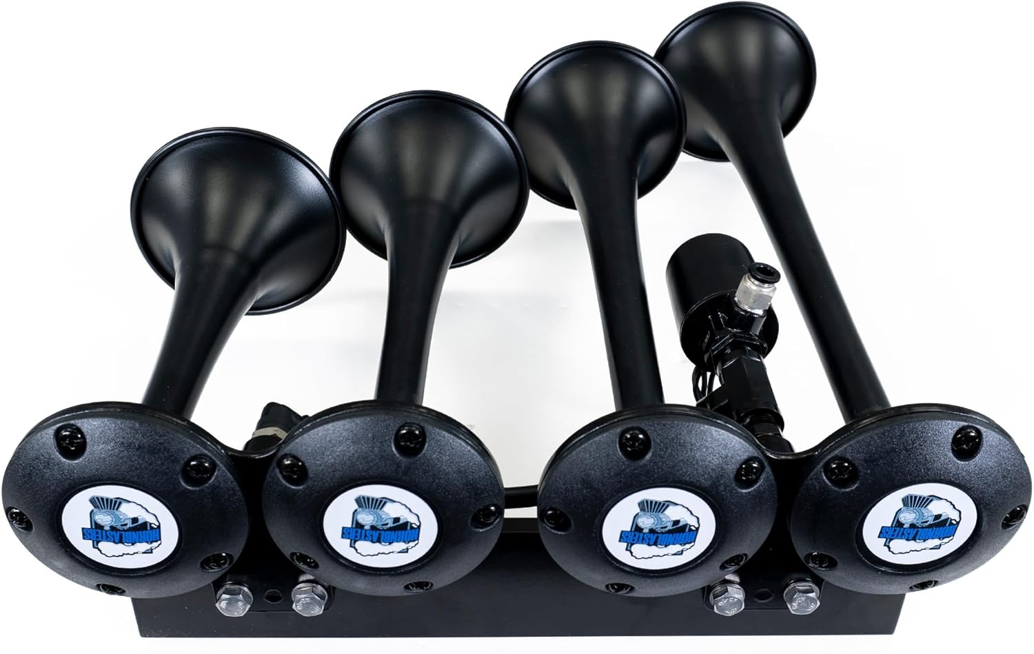 HornBlasters The Rage 4-Chime 3-Liter Air Horn Kit - All-in-One Air System - Easy Install - Big Sound - 12 Volt (HK-4CHI-M3)
