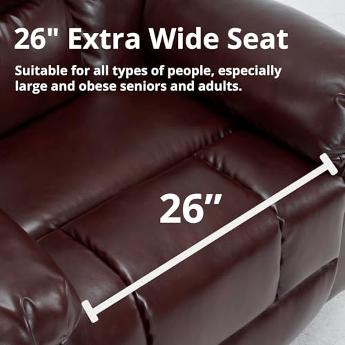 Oversized Power Lift Recliner Chair for Elderly, Extra Wide Lift Chair with Masssage and Heat, Chenille Electric Recliner Chairs for Big and Tall, USB Ports, Coffee