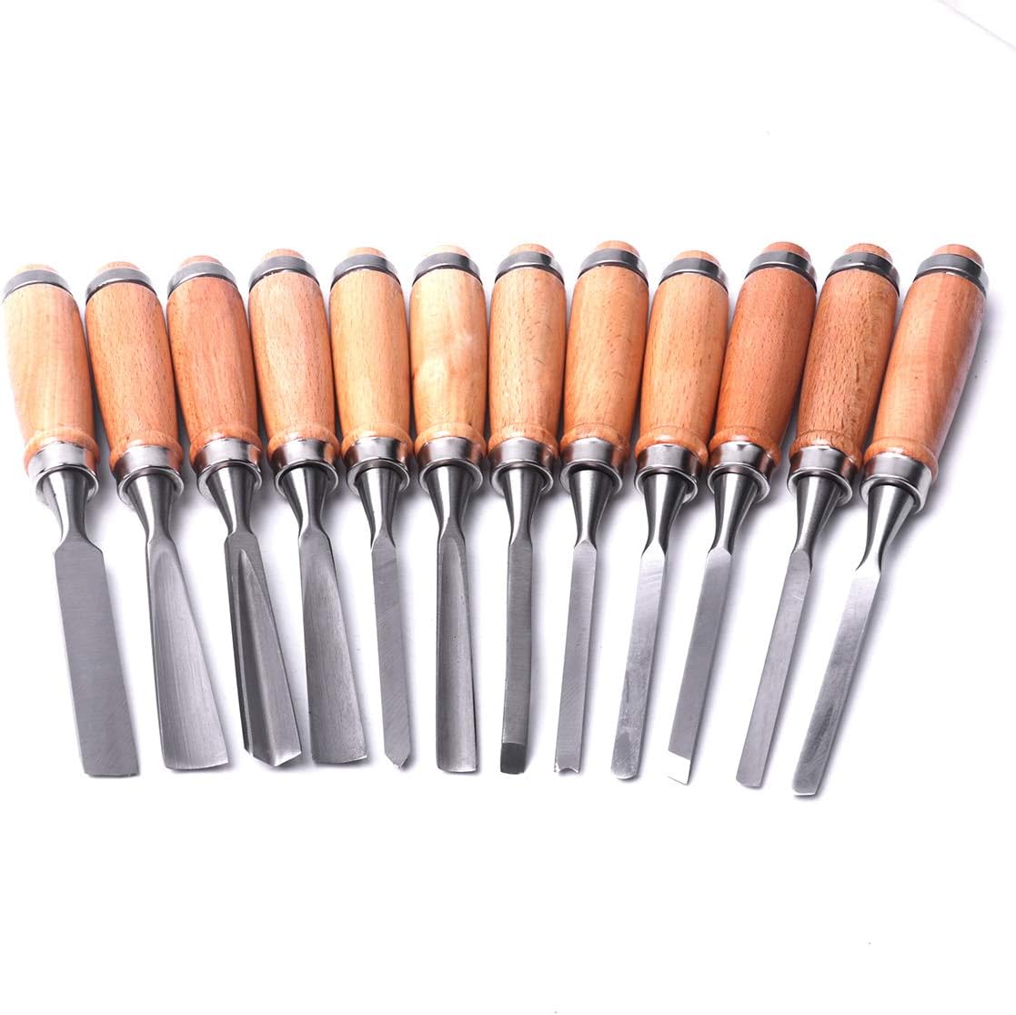 Atoplee 12pcs Wood Carving Hand Chisel Tool Carving Tools Woodworking Professional Gouges Set Pack of 2