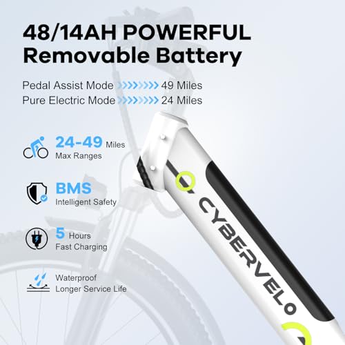 1000 Peak Electric Bike for Adults,up 80 Miles Removable Battery Ebike, 26" Electric E Bike with 7-Speed,Adult Electric Bicycles for Commute Beach Snow Womens All Terrain