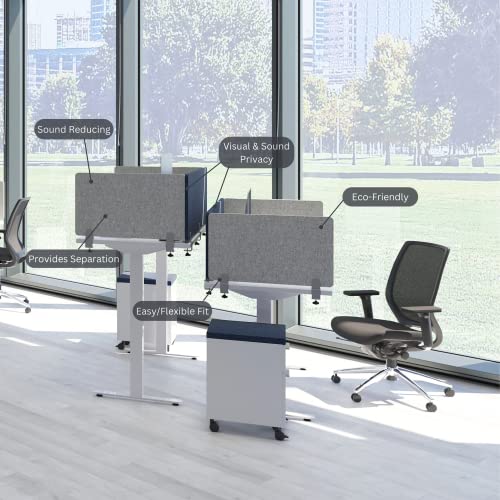 VaRoom - Desk Divider; Sound Proof Dividers - Privacy Shields for Student Desks and Desk Privacy Panels. Cubicle Wall, Desk Divider for Students and Office Divider (Light Grey, 48" W x 18”H)