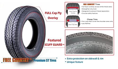 set of 2 Heavy Duty Trailer Tires ST205/75R15 205 75 15 10-Ply Load Range E Steel Belted Radial w/Scuff Guard