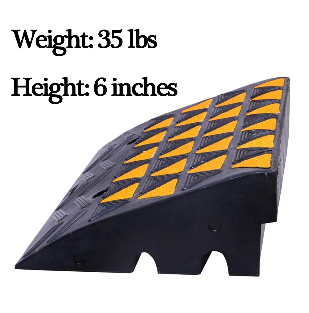 BESEA Rubber Curb Ramp 6" inch High 23.6" Wide (Heavy Duty Rubber Ramp Single Ramp), for Driveway Ramp, Car, Motorycle, Loading Dock, Truck, Pickup Truck, Wheelchair