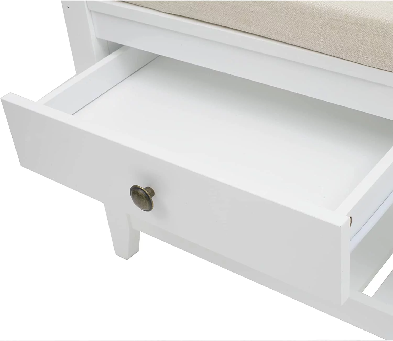 YGDU Shoe Storage Bench with Cushioned Seat, Entryway Bench with Storage, Wooden End of Bed Bench, Shoe Cabinet Bench with 2 Drawers and Storage Shelf, for Bedroom, Hallway, Living Room, Blue