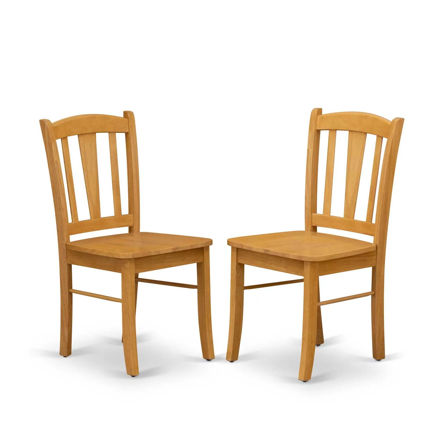 OXDL3-OAK-W - 3-Piece Kitchen Dining Set- 2 Kitchen Chairs and Modern dining room table - Wooden Seat and Slatted Chair Back - Oak Finish