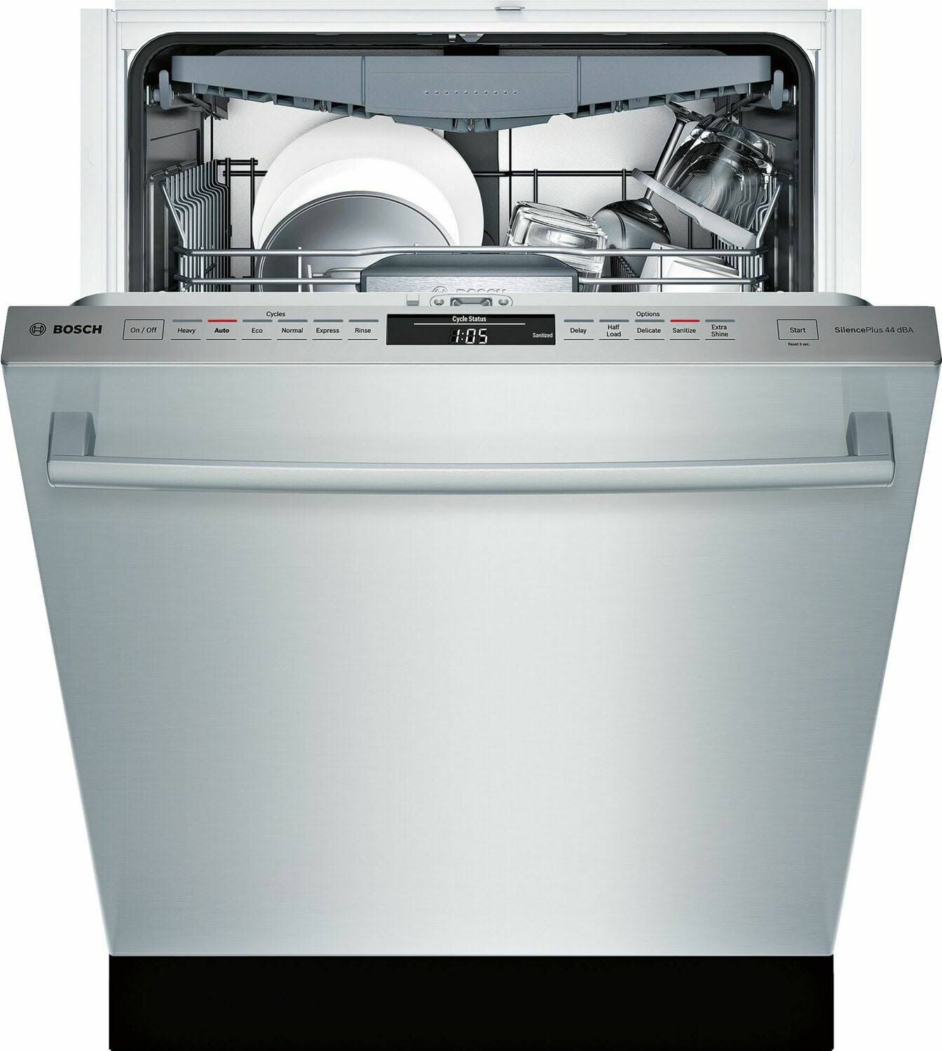 Shx68t55uc Bosch 800 Series Bar Handle Built-in Dishwasher Stainless
