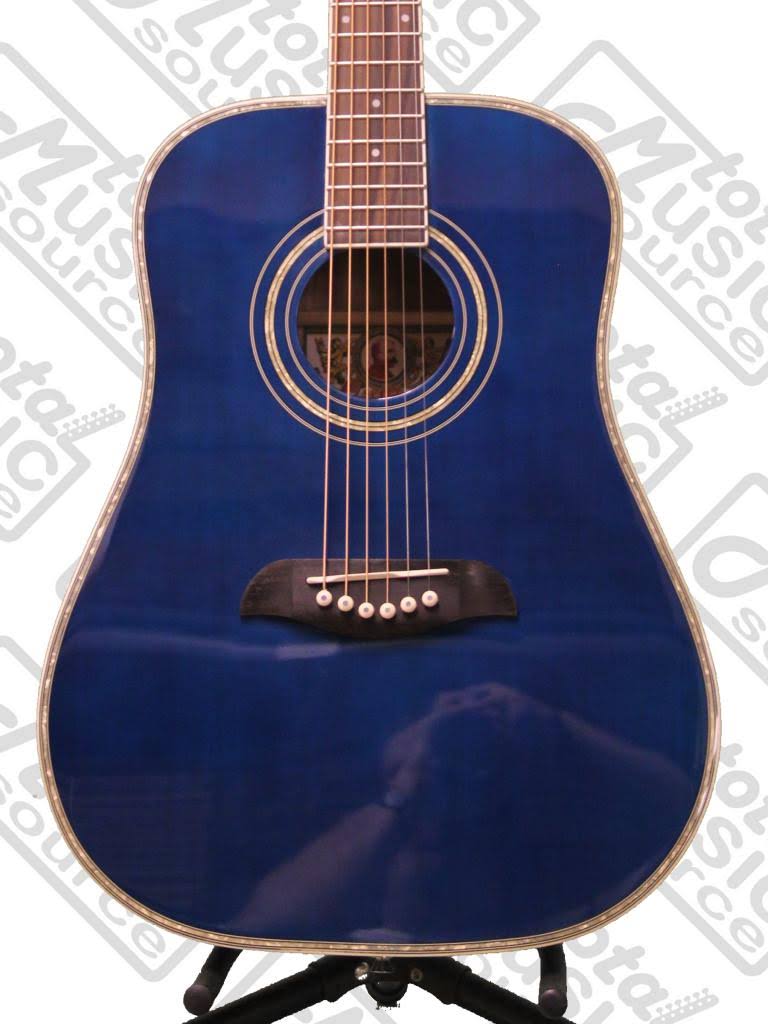 Oscar Schmidt Model Og1tbl - Blue 3/4 Size Dreadnought Acoustic Guitar