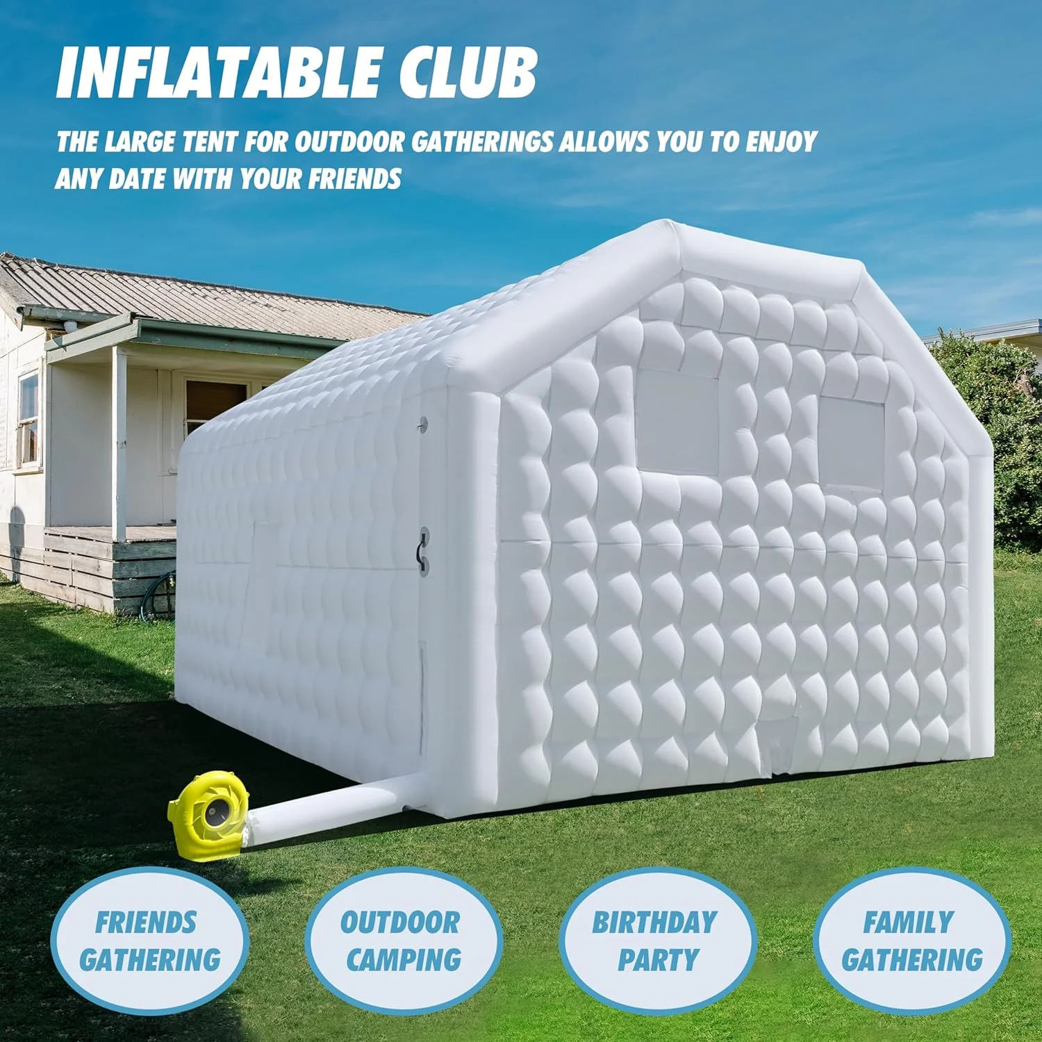 WARSUN Large Black Inflatable Night Club 30x20x13Ft Inflatable Party Tent with Logo Area Disco Cube Gazebo Event House
