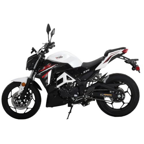 X-PRO Python 250 Electronic Fuel Injection Street Motorcycle with Manual Transmission, Electric Start! 17" Wheels! Assembled In Crate! (Black)
