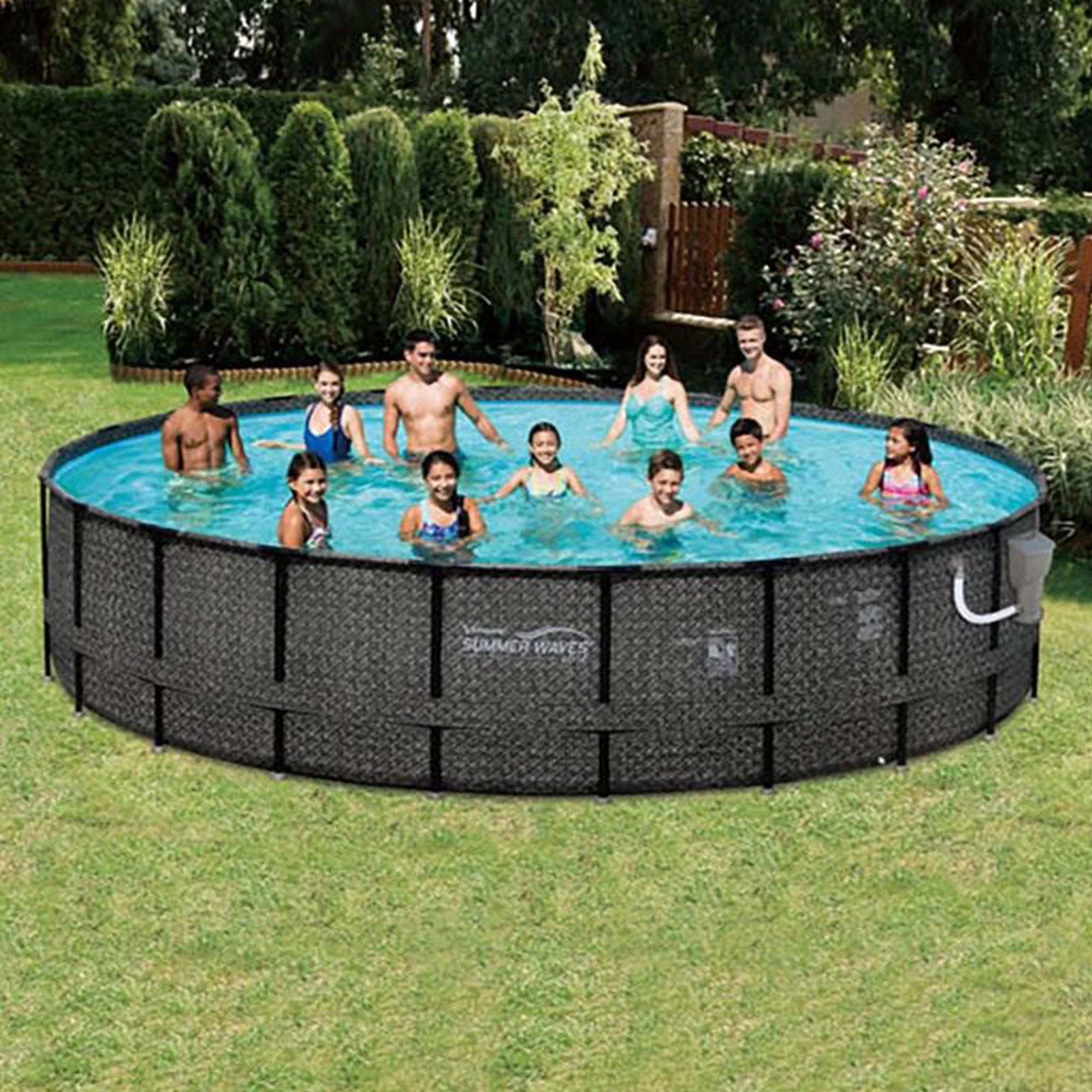 Summer Waves Elite 20ft x 48in Above Ground Frame Swimming Pool Set w/ Pump