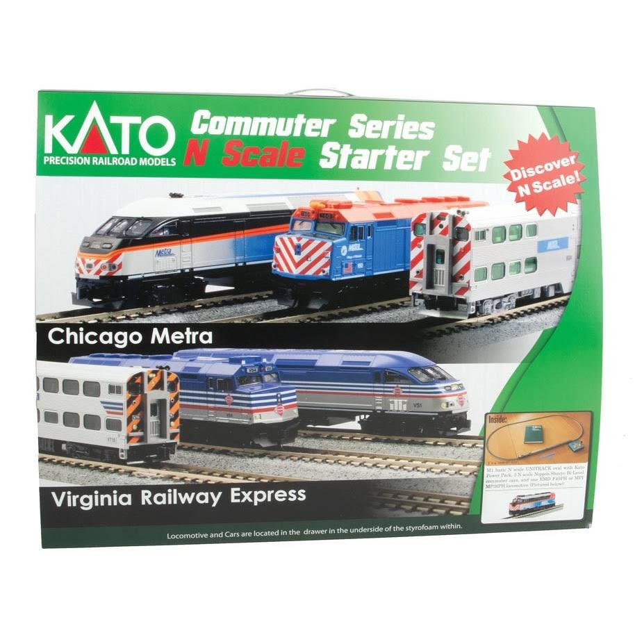 Kato USA Chicago Metra F40PH, 2018 Scheme N Scale Commuter Train Set