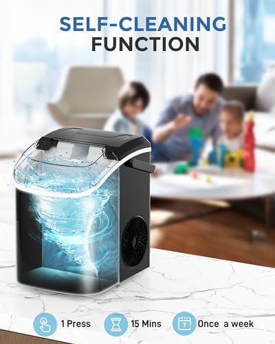 Nugget Ice Maker Countertop,Chewable Pellet Ice, 33 LBS/24 H,Compact Self-Cleaning Ice Machine with Ice Bags，Pebble Ice Maker for Home, Kitchen, RV, Camping