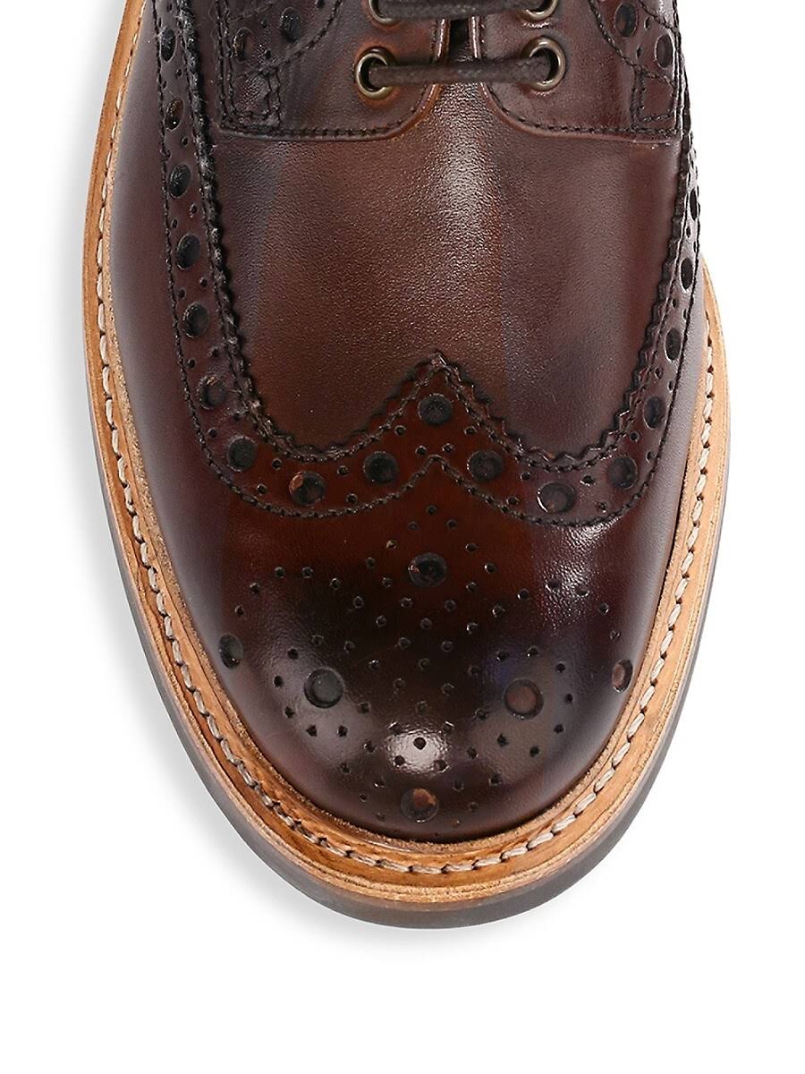 Grenson Archie Gibson Brogue in Dark Brown Hand Painted Calf Leather with A Commando Sole