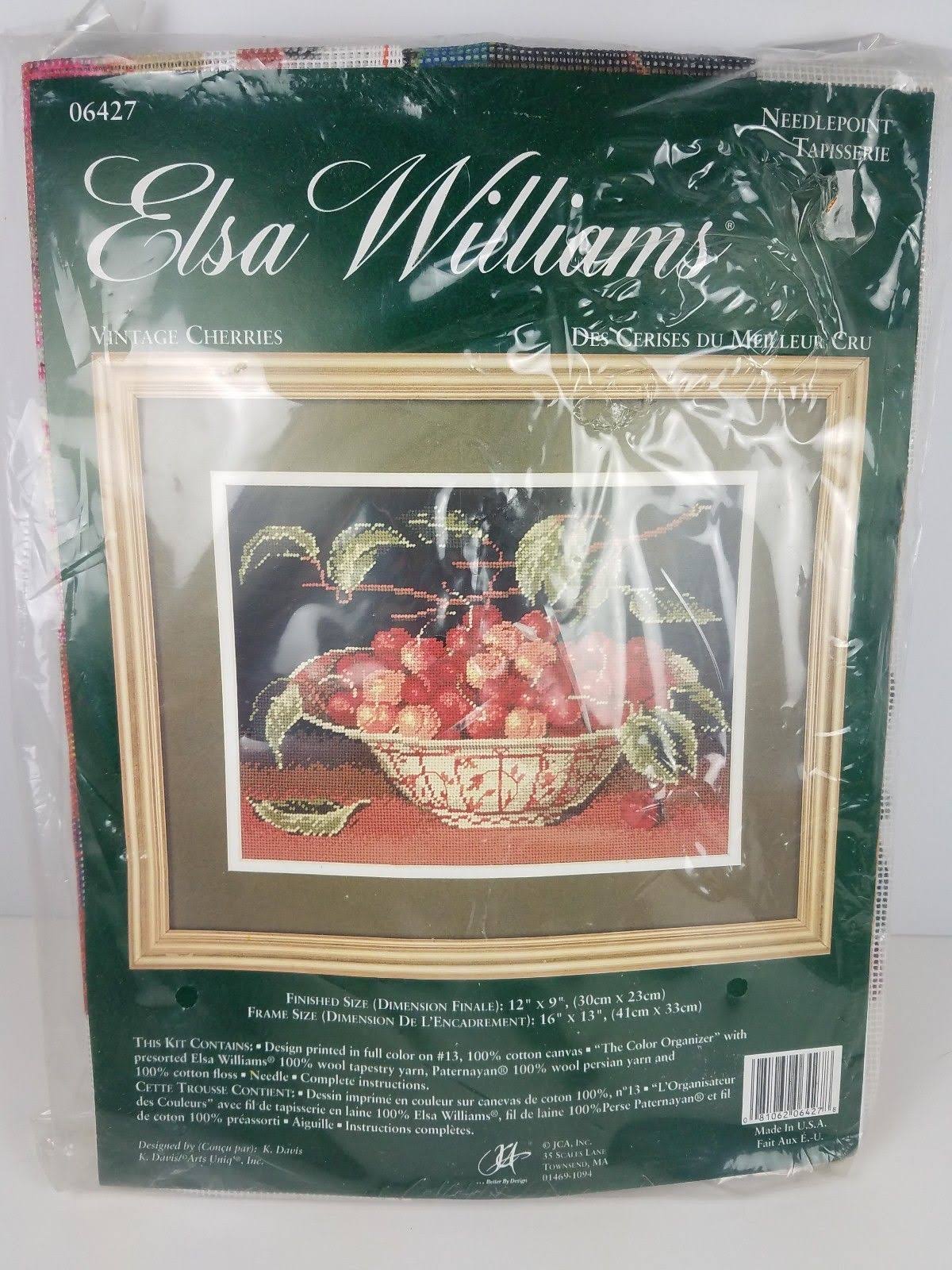 Elsa Williams Needlepoint Kit Vintage Cherries Brand New in Package