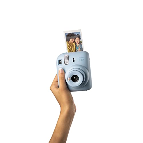 Fujifilm Instax Mini 12 Instant Film Camera Pastel Blue, Fujifilm Instax Mini Twin Pack Instant Film 20 Prints, Protective Case, Gift Bundle