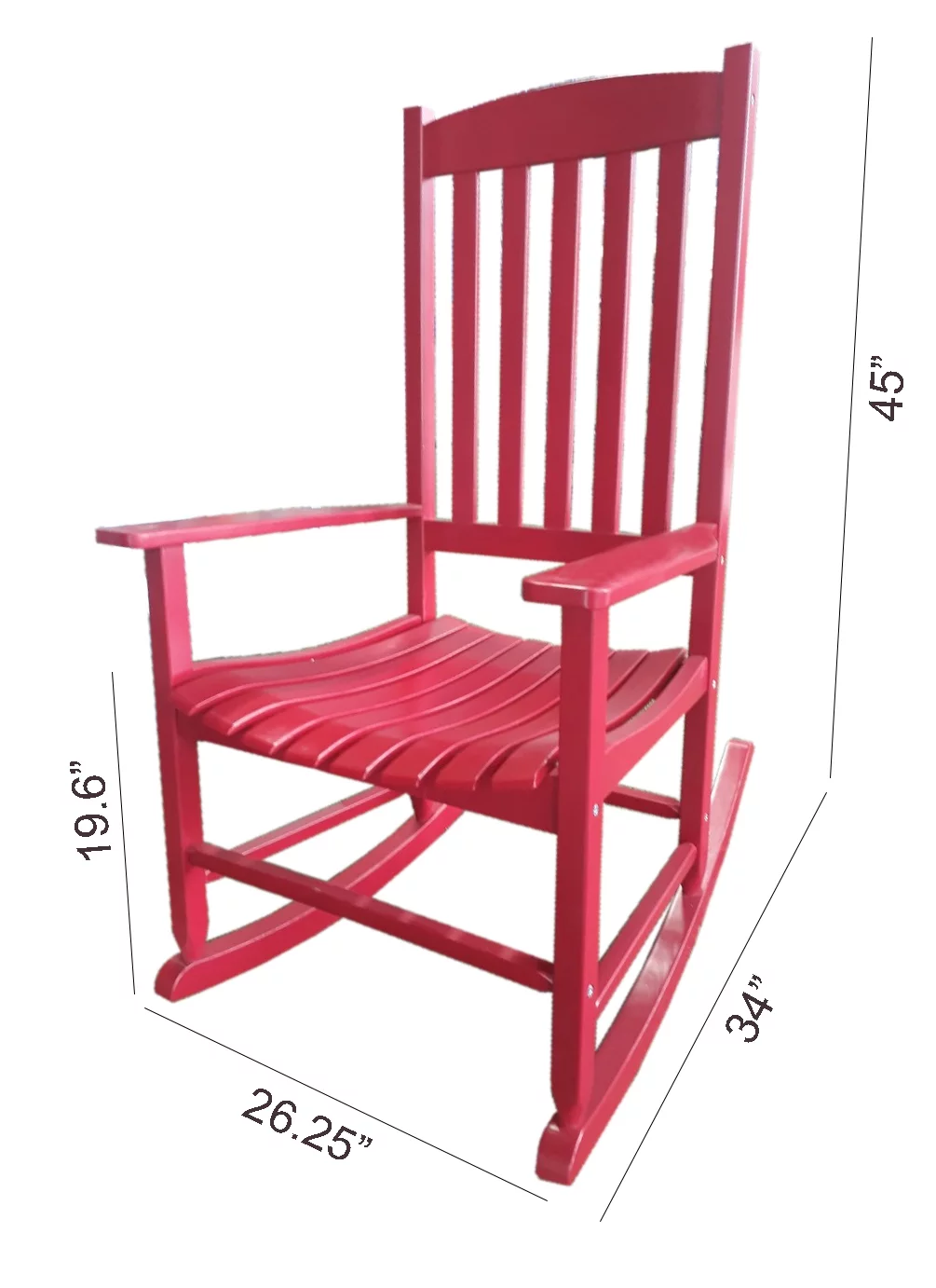 Mainstays Outdoor Wood Porch Rocking Chair, White Color, Weather Resistant Finish