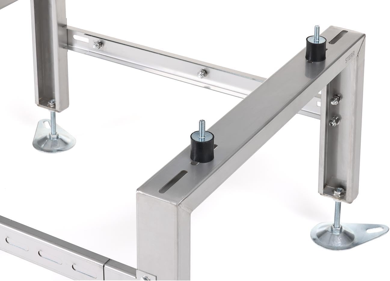 HSA500 - Support Bracket for Air Conditioner or Heat Pump, Adjustable Size, Floor Stand Ground Mounting Bracket, Stainless Steel, Stand for Outdoor AC Unit, Heavy Load 1100 lbs