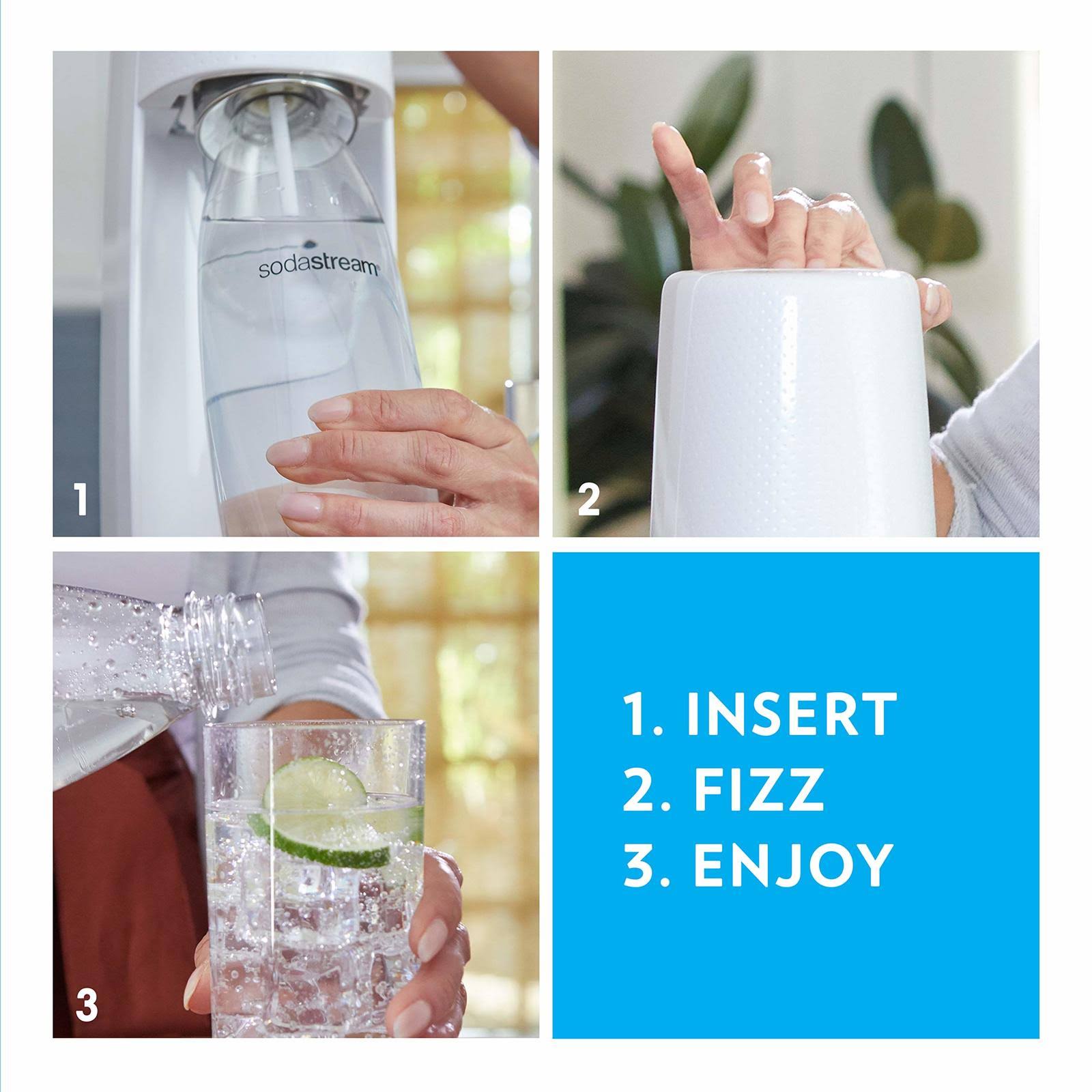 Sodastream Fizzi One Touch Sparkling Water Maker Bundle (Black) with CO2, BPA FR