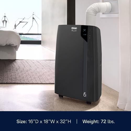 De'Longhi Pinguino Portable Air Conditioner - For Rooms Up to 500 sq. ft. - Cooling, Dehumidifying & Fan Modes - Easy to Use - Washable Filter Included