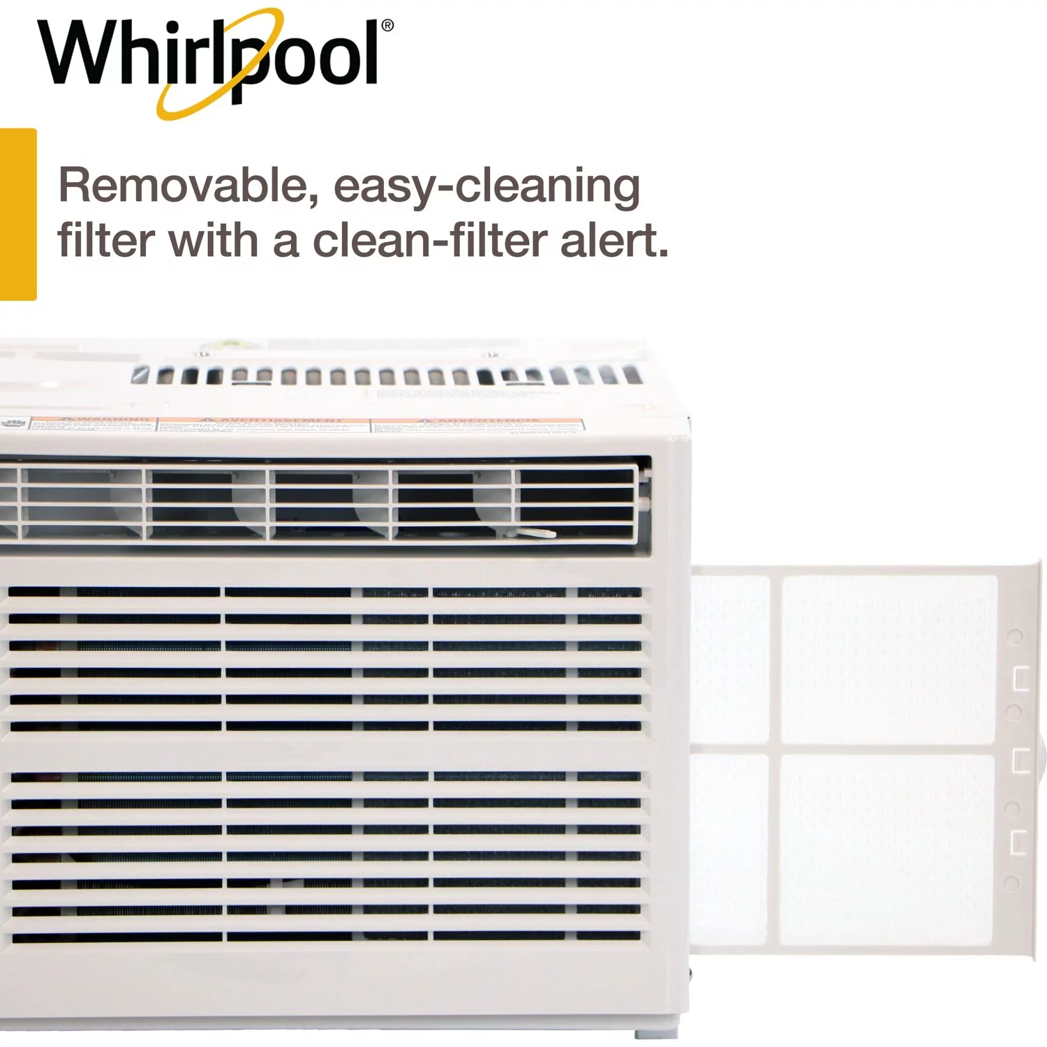 Whirlpool Energy Star 6,000 BTU 115V Window-Mounted Air Conditioner with Remote Control | Digital Display | Dehumidifier | 24H-Timer | Cooling for Living Room, Bedroom, Areas up to 250 Sq.Ft