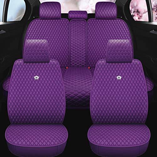 Purple Car Seat Cover Full Set Leather Auto Seat Covers 9pcs Front u0026 Rear Seat Covers with AIRBAG Compatible Universal Fit M