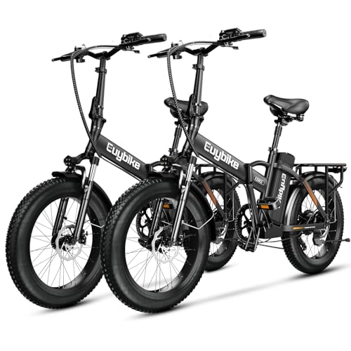 1000W Folding Electric Bike, 48V 20AH Large Removable Battery E Bike, 30+MPH, 80 Miles Max Range, 20" Fat Tire Electric Bike for Adults, Adult Electric Bicycles for Commute Beach Snow