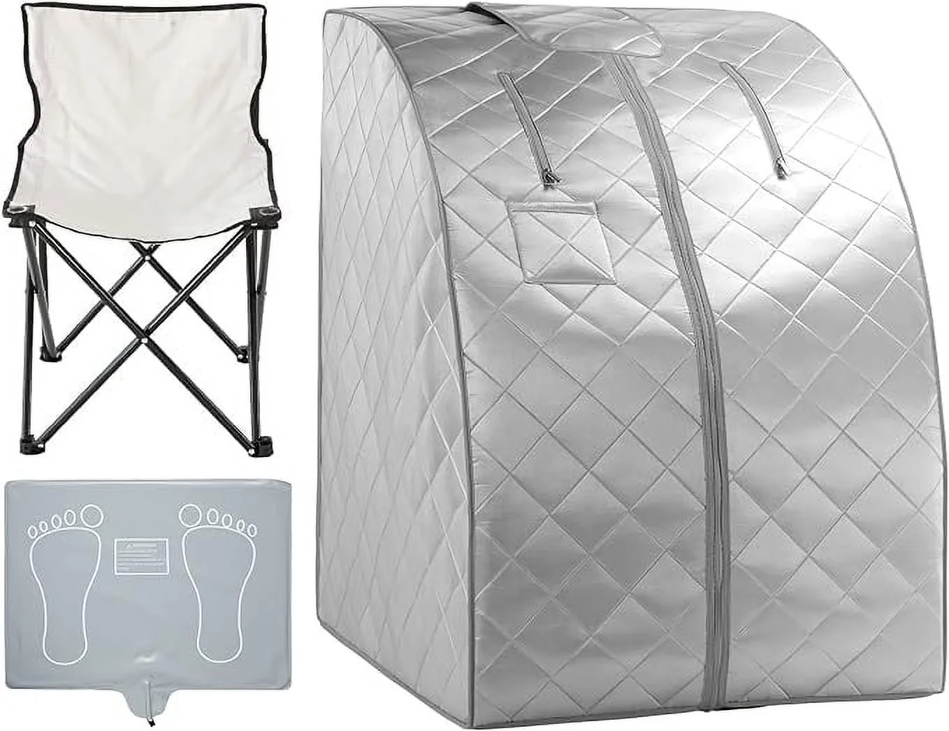 ZONEMEL Portable Far Infrared Sauna for Home, Personal Sauna Spa for Relaxation Detox at Home, 1 Person Full Body Sauna Tent with Separate Heating Foot Pad & Foldable Chair - Curated Treasures Market