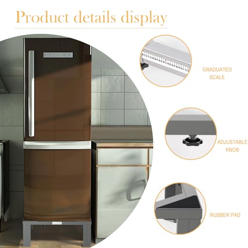 I'Ezonk Full Size Heavy Duty All Steel Laundry Pedestal,Washer and Dryer Pedestals, Adjustable Universal Washing Machine Stand and Ice Maker Stand