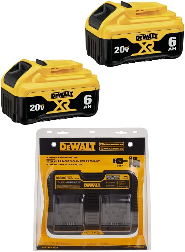 DEWALT 20V MAX Battery, Premium 6.0Ah Double Pack (DCB206-2)