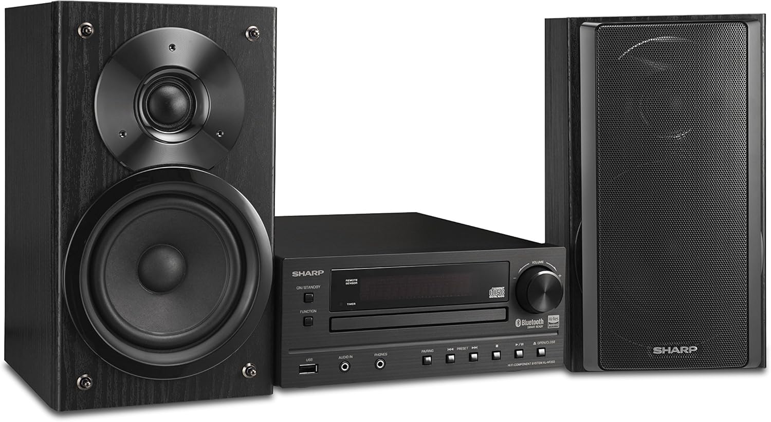 Sharp XL-HF203B Hi-Fi Component Stereo Speaker System with High Resolution Audio