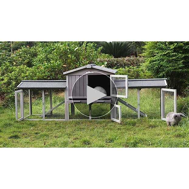 GUTINNEEN Rabbit Hutch chicken coop 87.8 Large Outdoor Bunny cage with Removable PVc Layer - Pet Supplies online store