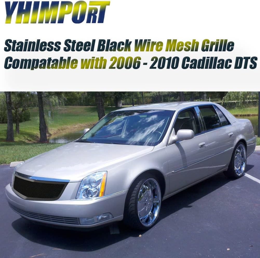 Stainless Steel Black Mesh Grille Grill Insert Fits 2006 2007 2008 2009 2010 Cadillac DTS