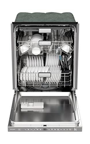 SHARP Slide-In Dishwasher, Stainless Steel Finish, 24" Wide