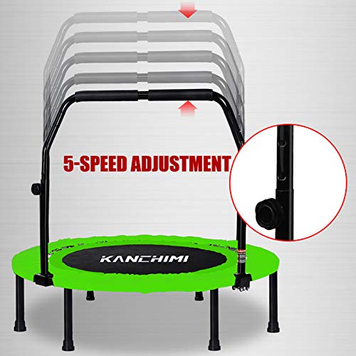 40" Folding Mini Fitness Indoor Exercise Workout Rebounder Trampoline with Handle, Max Load 330lbs
