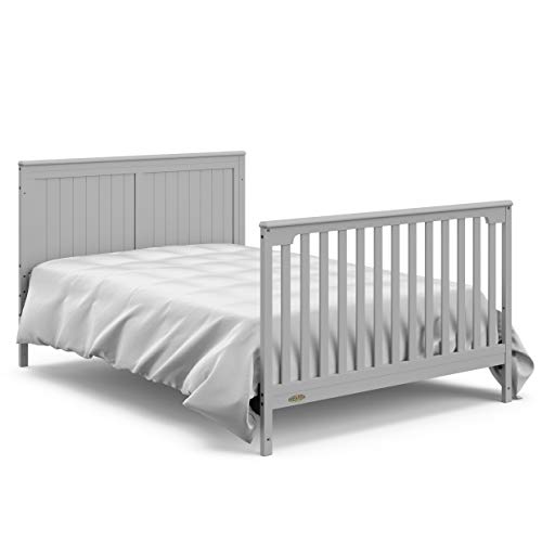 Graco Hadley 5-in-1 Convertible Crib with Drawer (White) – GREENGUARD Gold Certified, Crib with Drawer Combo, Full-Size Nursery Storage Drawer, Converts to Toddler Bed, Daybed