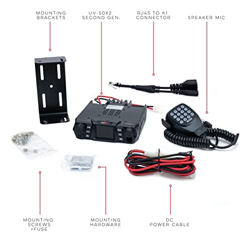BTECH UV-50X2 (Second Gen.) Mobile 50 Watt Dual Band Base, Mobile Radio: VHF, UHF Amateur (Ham)