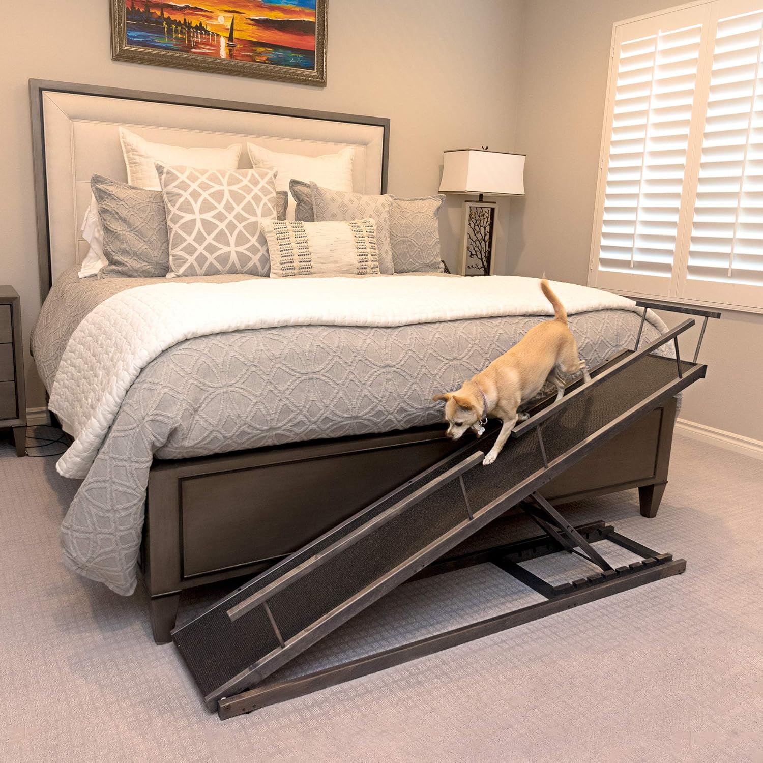 DoggoRamps - Bed Ramp for Small Dogs, Adjustable for All Beds up to 37 - Solid Hardwood, Made in North America