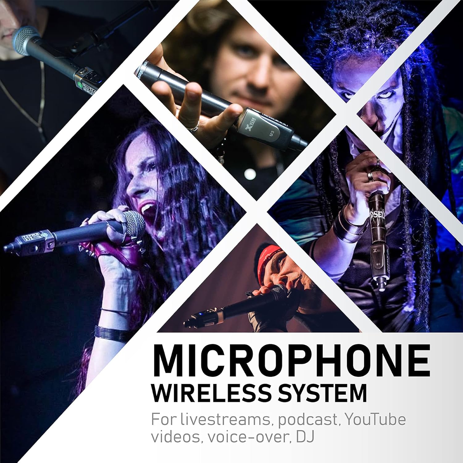 Xvive U3 Plug-on Microphone Wireless System Wireless XLR for Dynamic Microphone Audio Mixer, PA System and DSLR Camera
