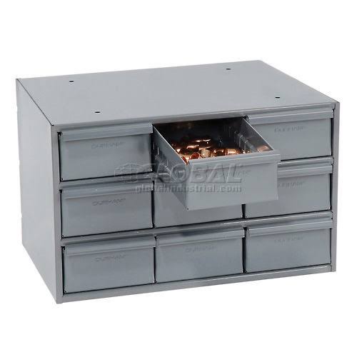 Durham 004-95 Modular 9 Drawer Steel Storage Cabinet- Gray