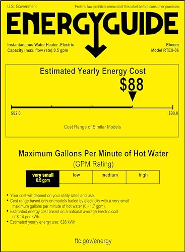 Rheem 6kW 240V Point of Use Tankless Electric Water Heater
